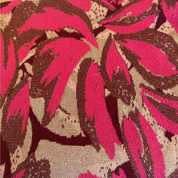 Anthropologie Pink and Brown Leaf Sweater - Picture 7 of 7
